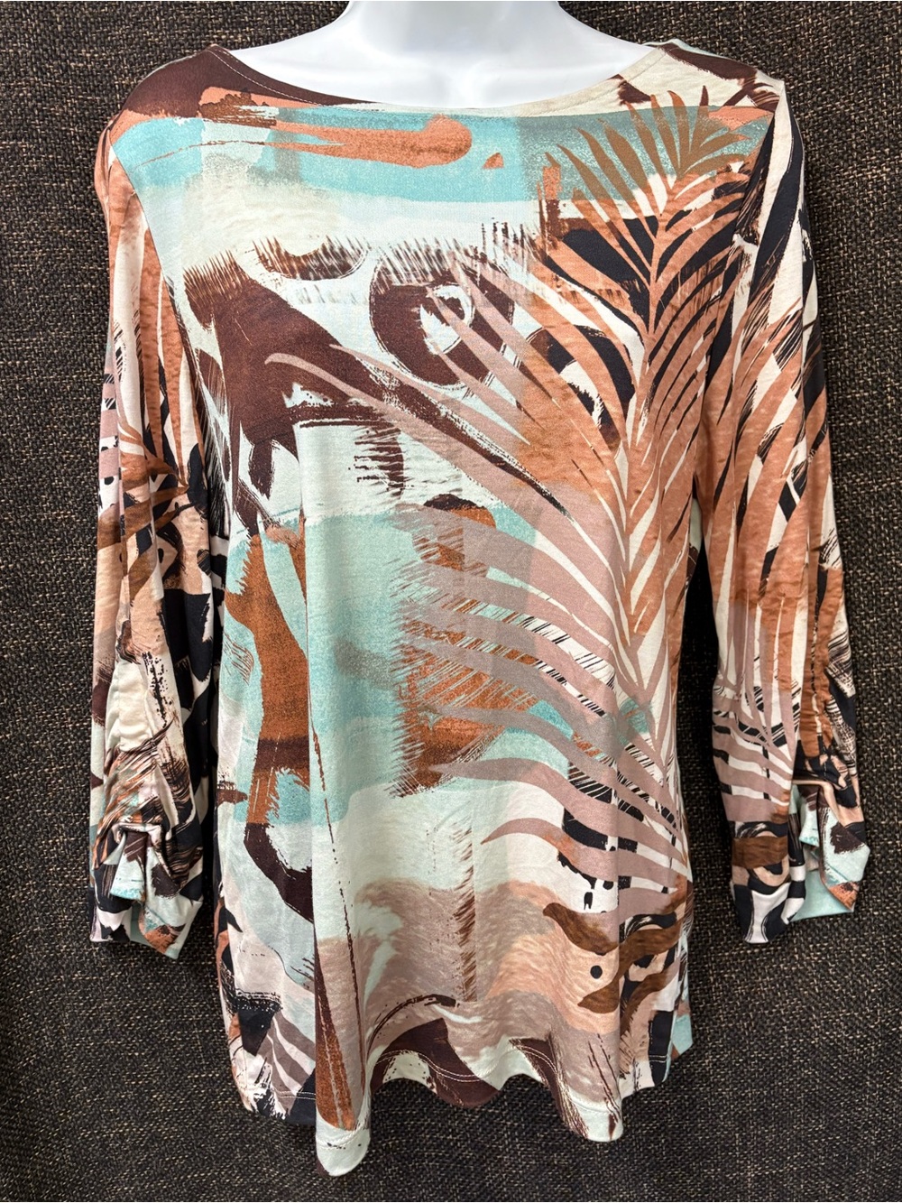Chico’s Mixed Palm Print Pullover Top